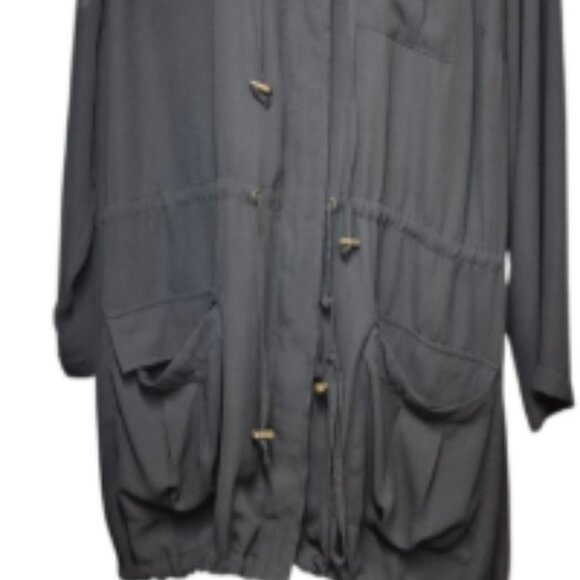 Daniel Rainn Black Charcoal Long Sleeve Utility Jacket Women's Size 1X - Picture 3 of 12